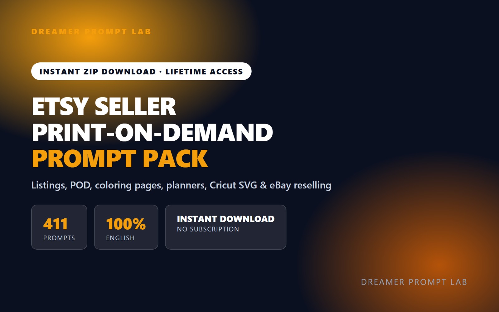 Etsy Seller & Print-on-Demand Prompt Pack — 411 Prompts for Listings, POD & Handmade Shops