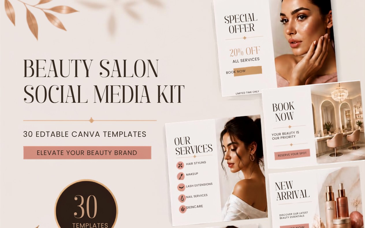 Small Business Promo Poster Kit | 20 Editable Canva Templates