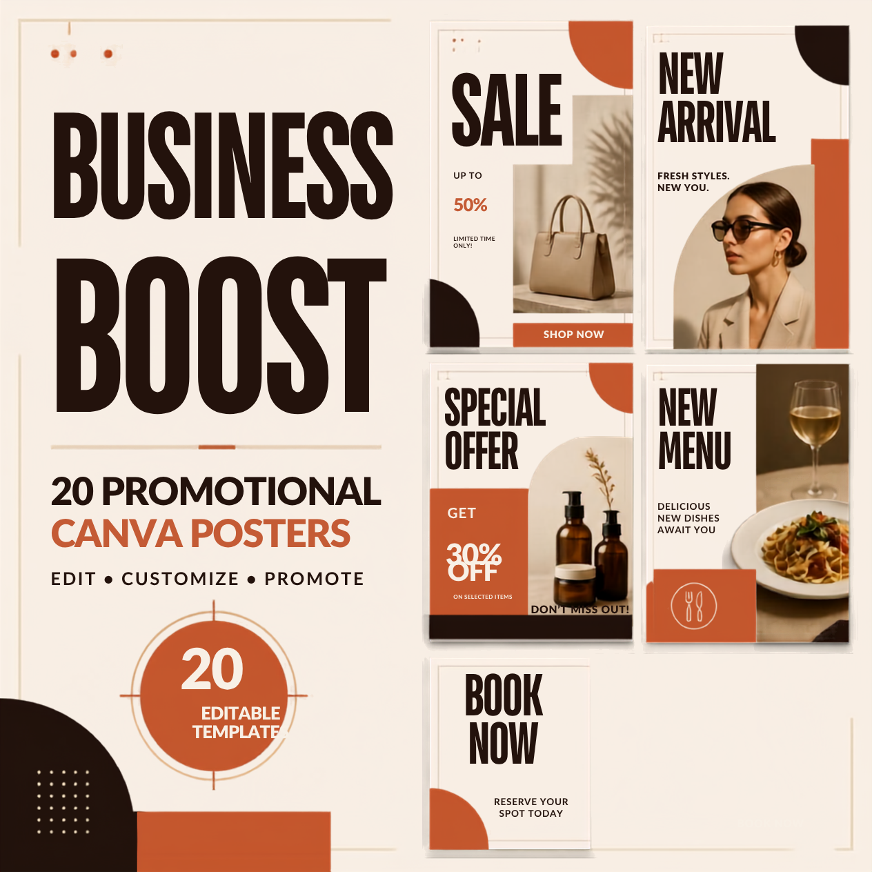 Business Boost — 20 Promotional Canva Posters