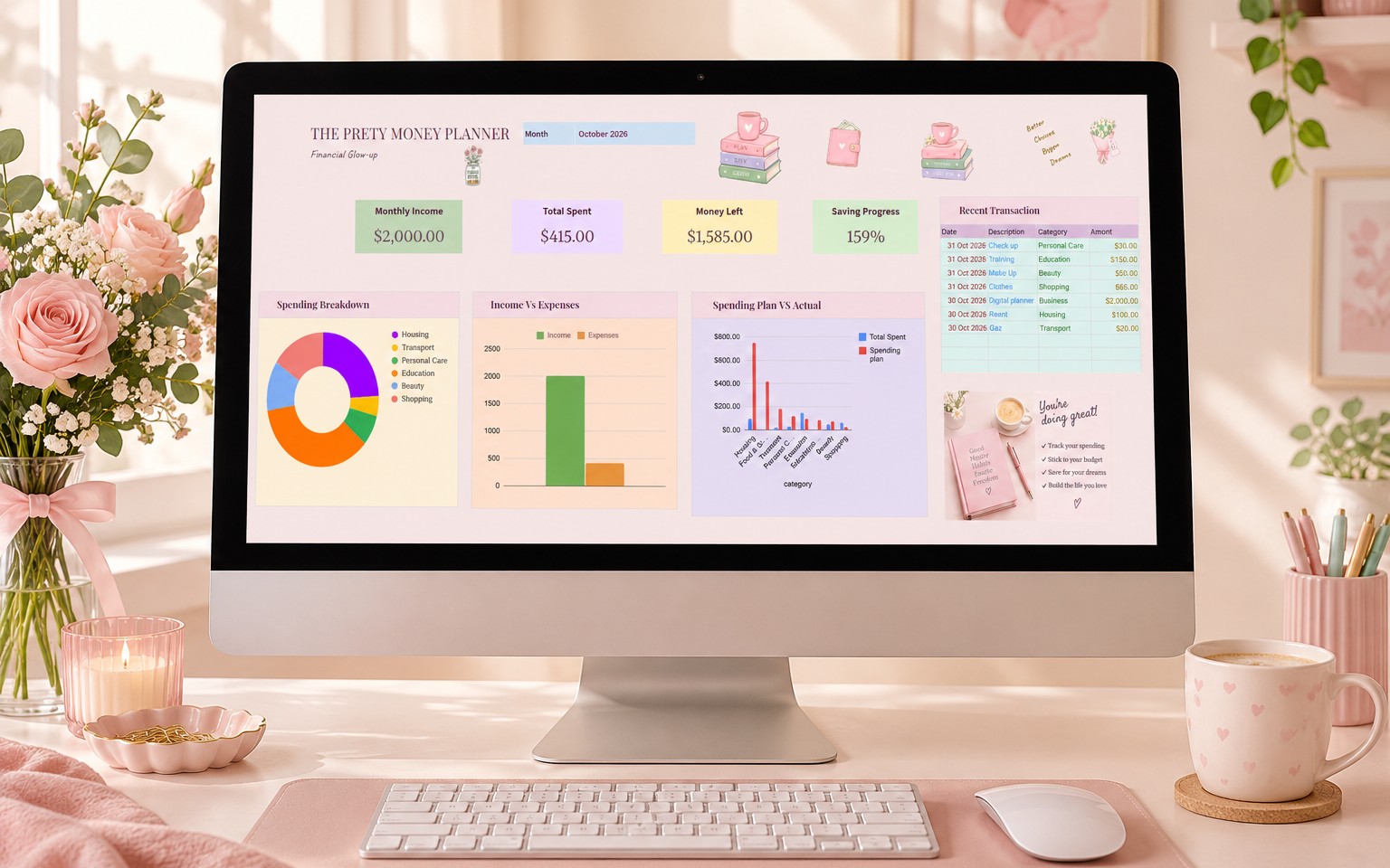 Minimalist Glow up Planner